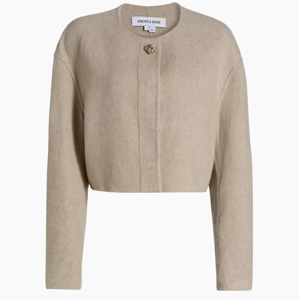 Veronica Beard Cream Blazer with Button Closure
